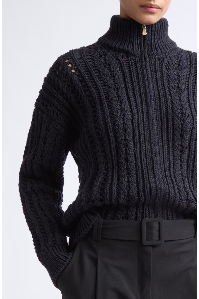Wool Zip Cardigan, Alternate, color, 177 AMETHYST