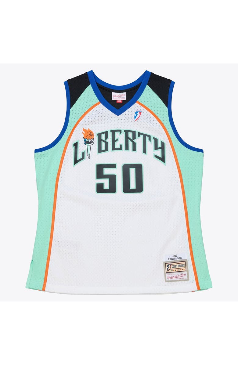 Mitchell & Ness Unisex Mitchell & Ness Rebecca Lobo White New York Liberty Court Origins Swingman Jersey, Main, color, White