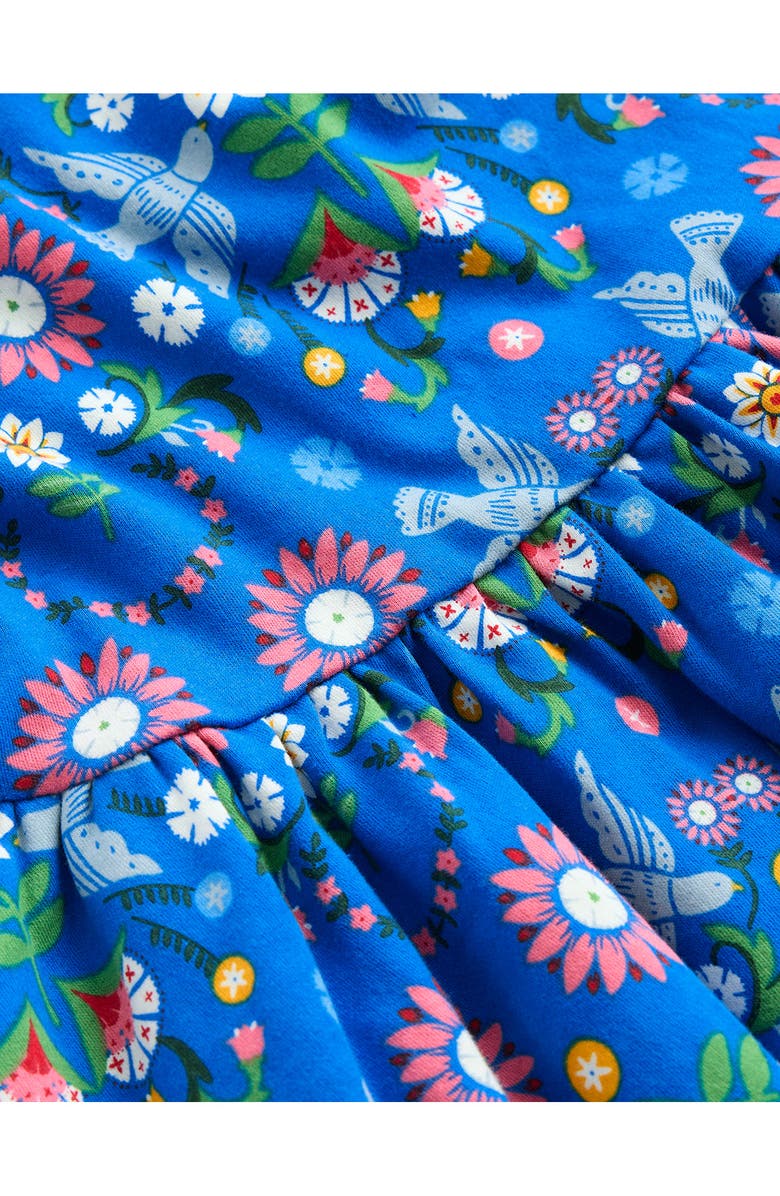 Mini Boden Kids' Twirly Cotton Jersey Dress, Alternate, color, Blue Floral