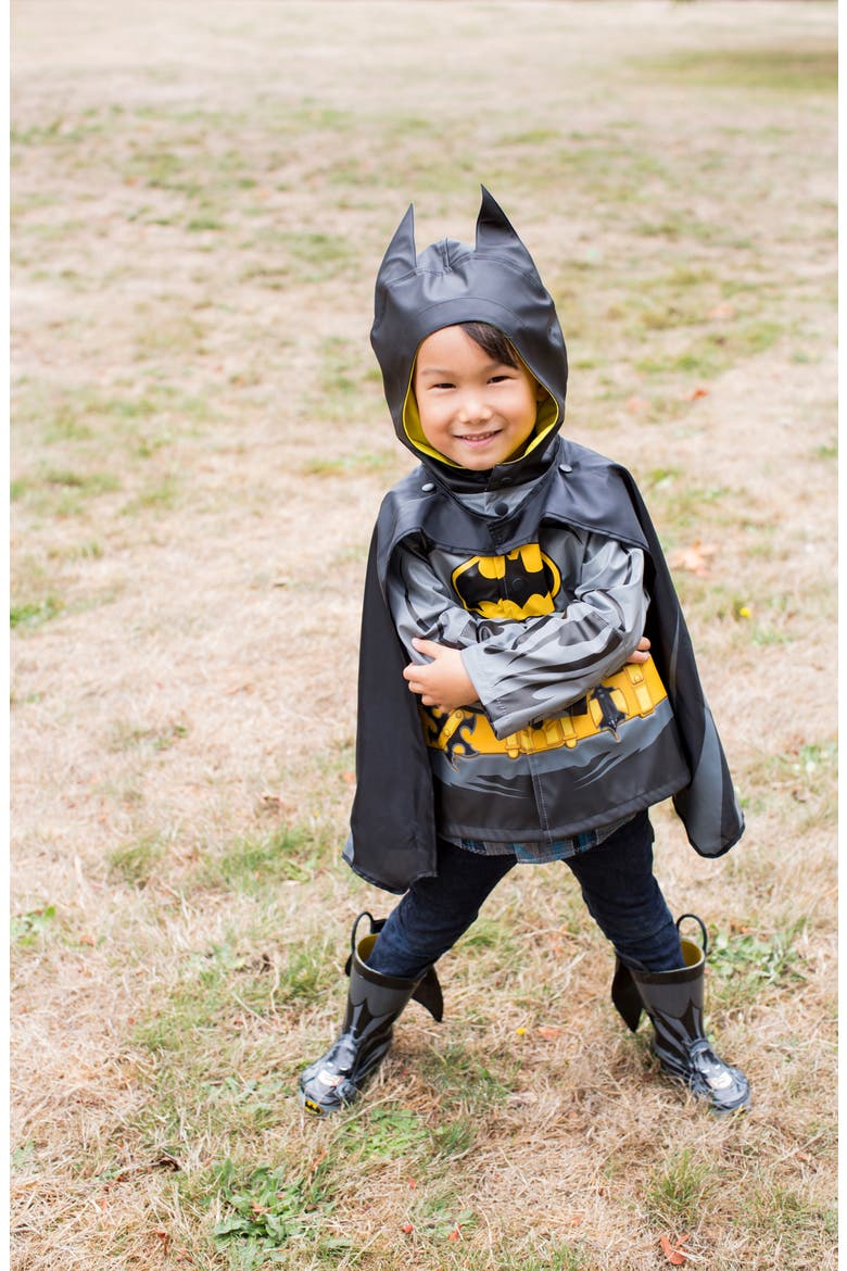 Batman Everlasting Hooded Raincoat, Alternate, color, BLACK