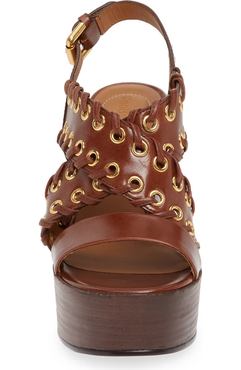 See by Chloé Helen Whipstitch Platform Slingback Sandal, Alternate, color,