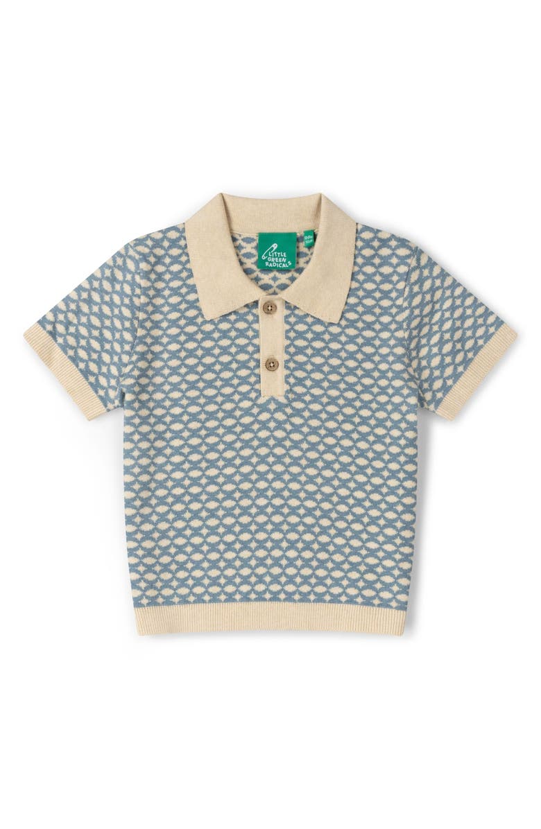 Little Green Radicals Kids' Organic Cotton Knit Polo, Main, color, Blue