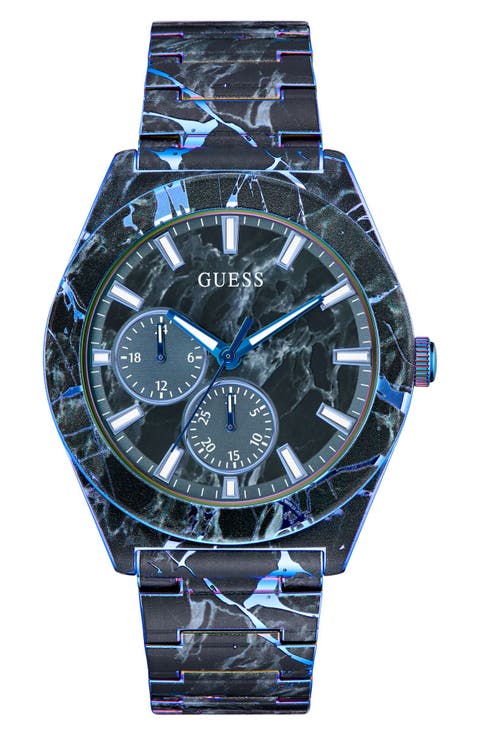 Marbled Multifunction Bracelet Watch, 44mm