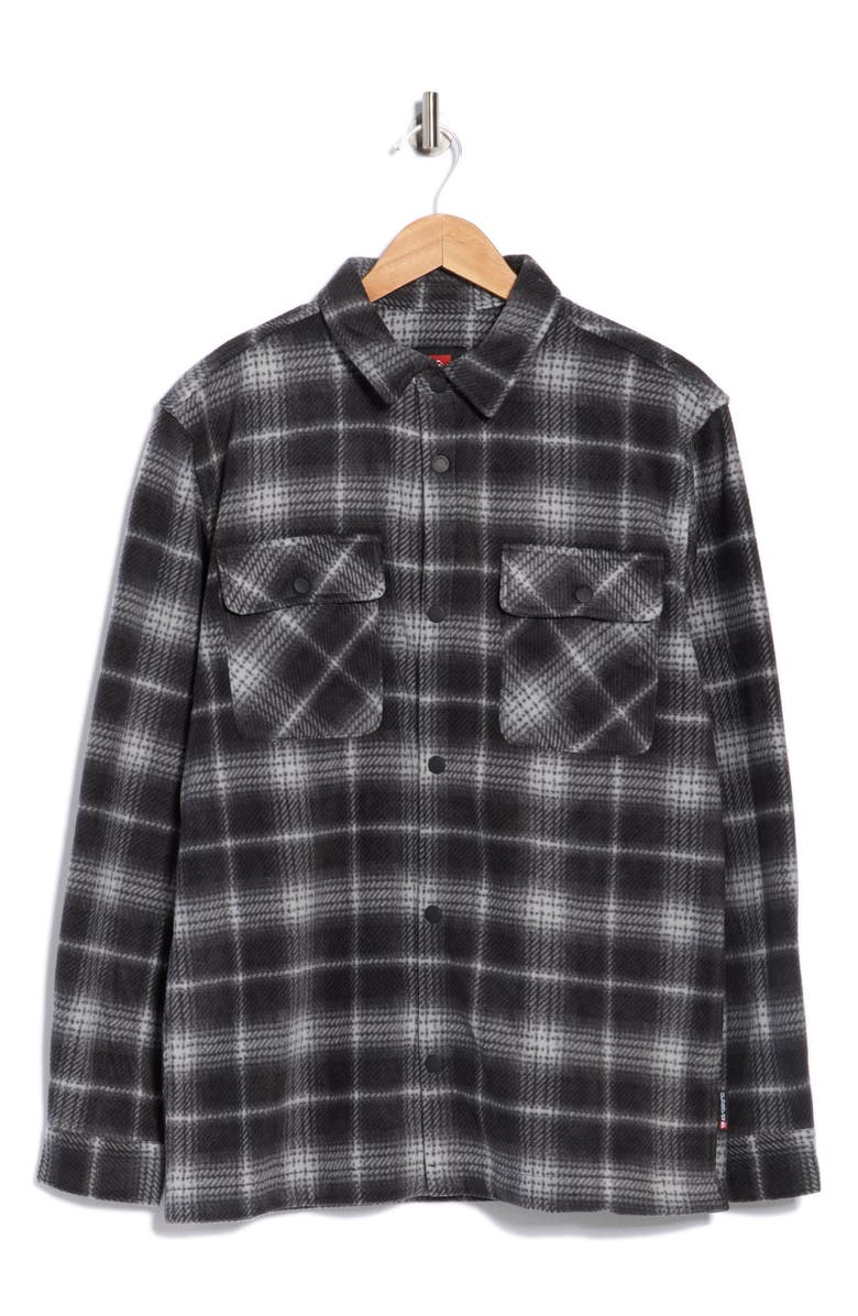 Quiksilver Cold Days Fleece Shirt Jacket, Alternate, color, Black
