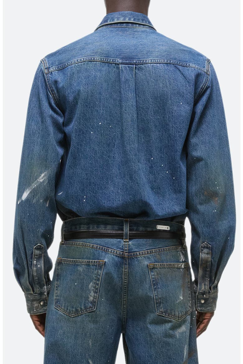 Painted Denim Shirt, Alternate, color, MID INDIGO PAINTER - 21W