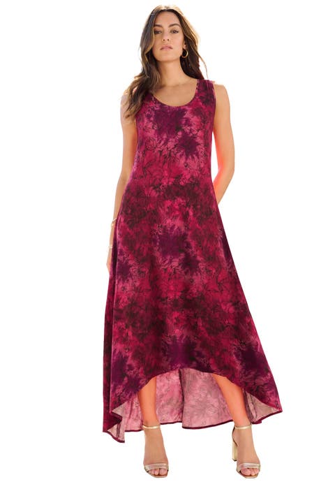 Plus Size Stretch Knit Sleeveless A Line Maxi Dress