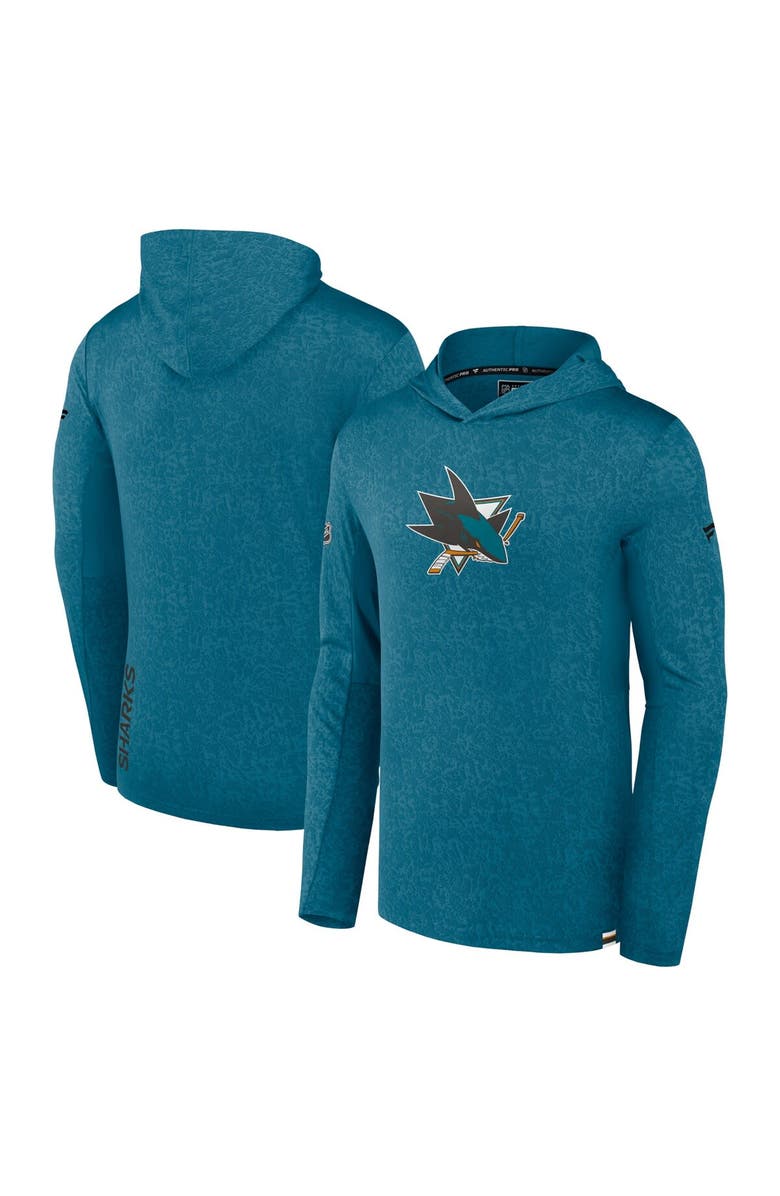 FANATICS Men's Fanatics Branded Teal San Jose Sharks Authentic Pro Lightweight Pullover Hoodie, Main, color, Teal