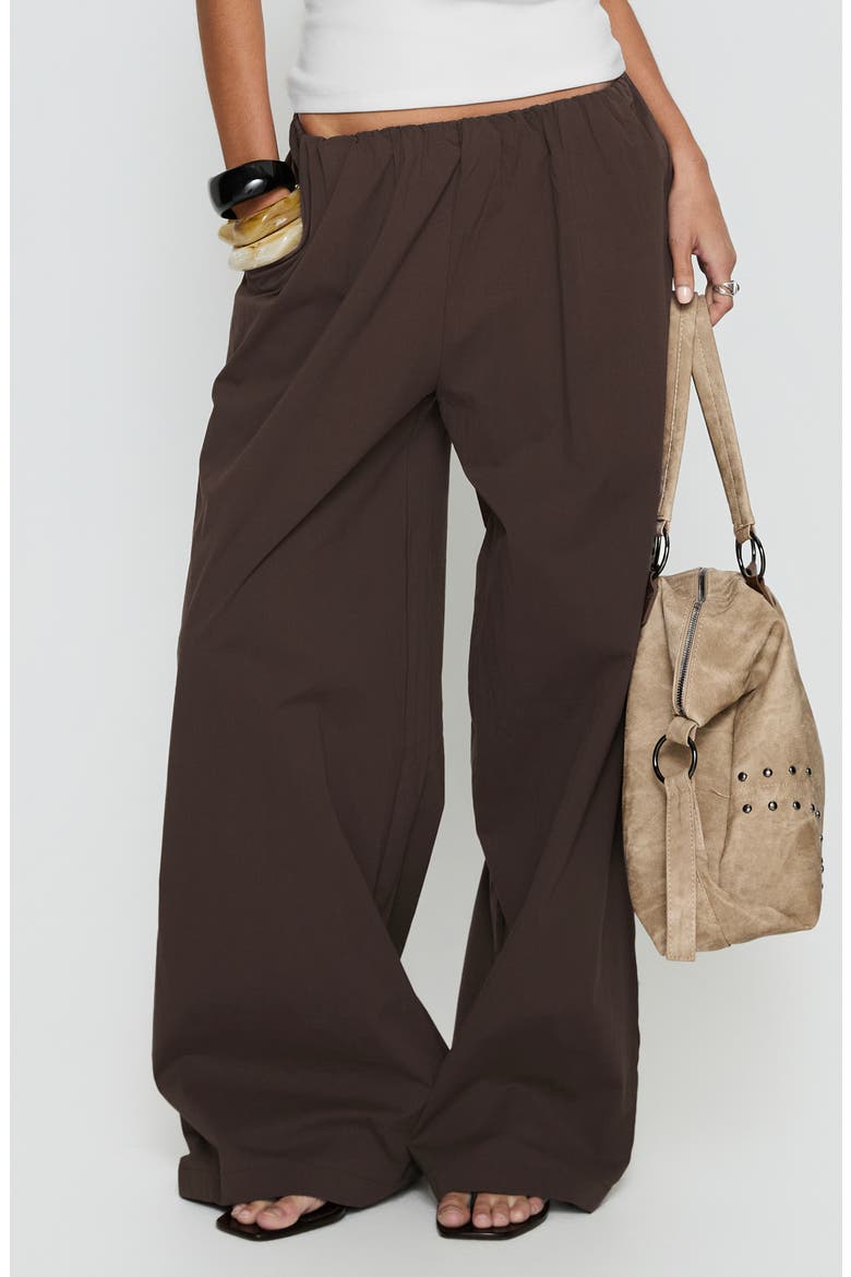 Lunea Low Rise Wide Leg Pants, Main, color, BROWN