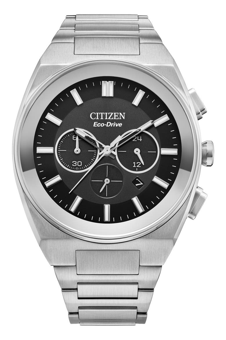Chronograph Quartz Bracelet Watch, 43mm, Main, color, SILVER