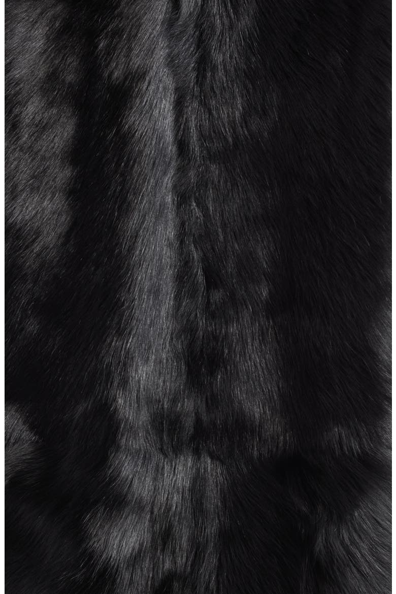 Structured Genuine Shearling Coat, Alternate, color, BLACK