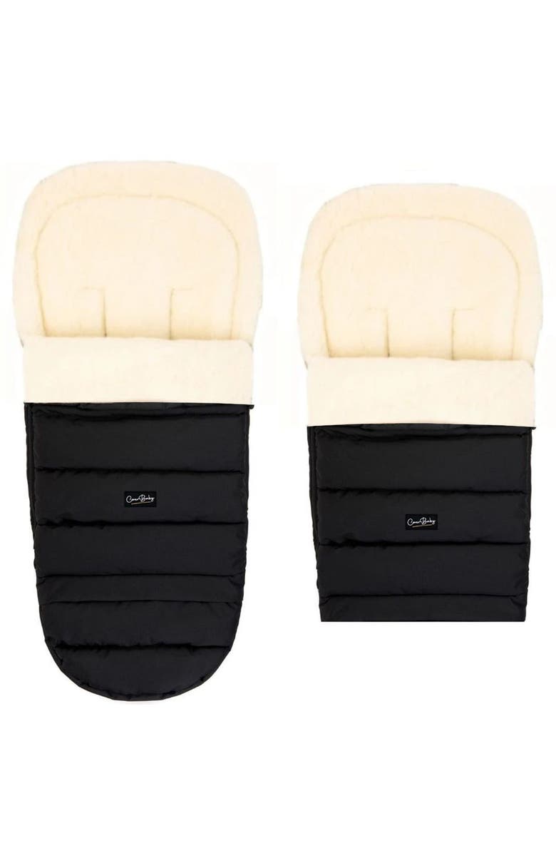 Cover Baby LLC Arctic Organic Wool Adjustable Footmuff, Alternate, color, Black