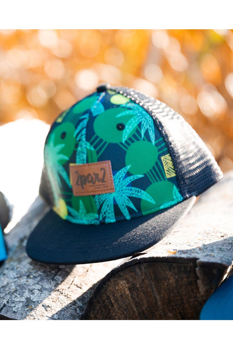 Boy's Printed Cap Green Jungle On Black, Alternate, color, Green Jungle On Black