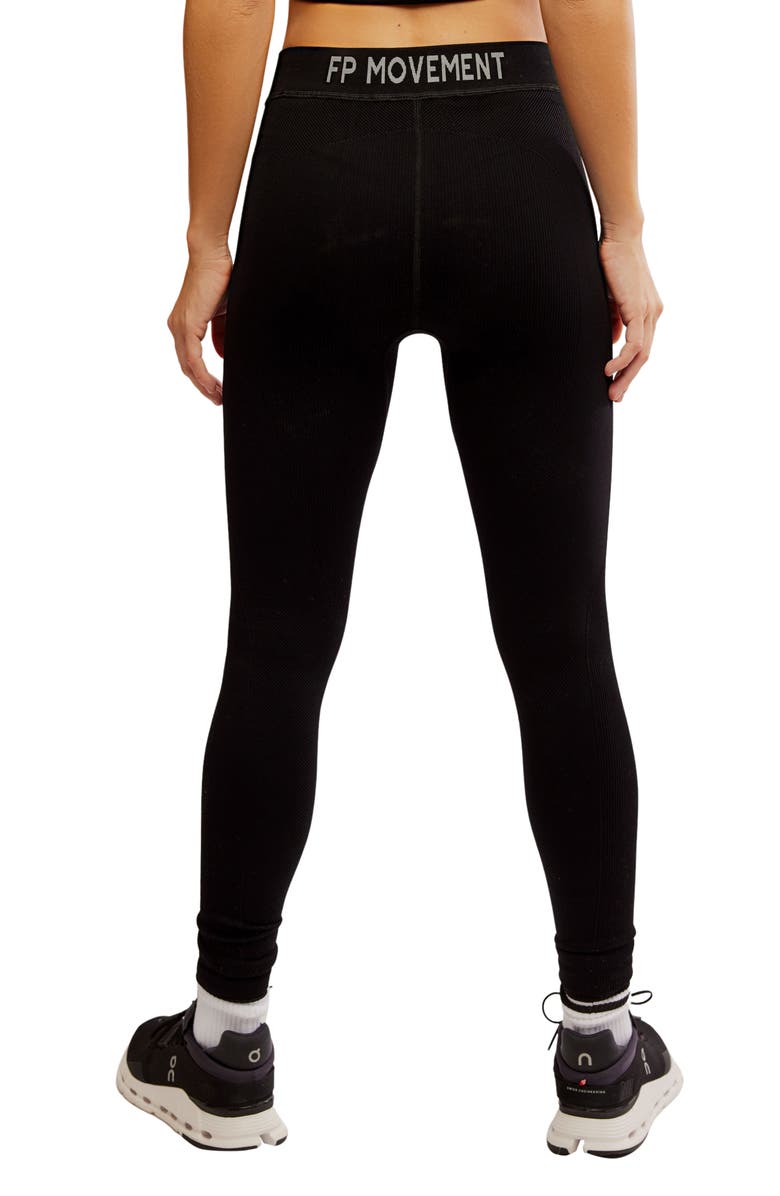 Free People FP Movement Long Haul Leggings, Alternate, color, Black