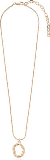 Abstract Open Circle Pendant Necklace