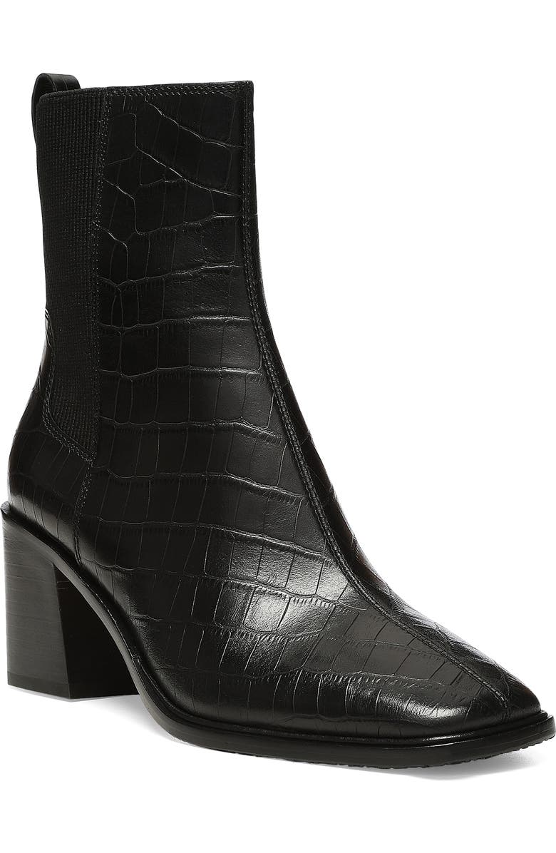 Donald Pliner Kath Croc Embossed Square Toe Bootie, Main, color,