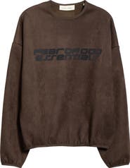 Fear of God Essentials Modern Sueded Fleece Logo Graphic Sweatshirt
