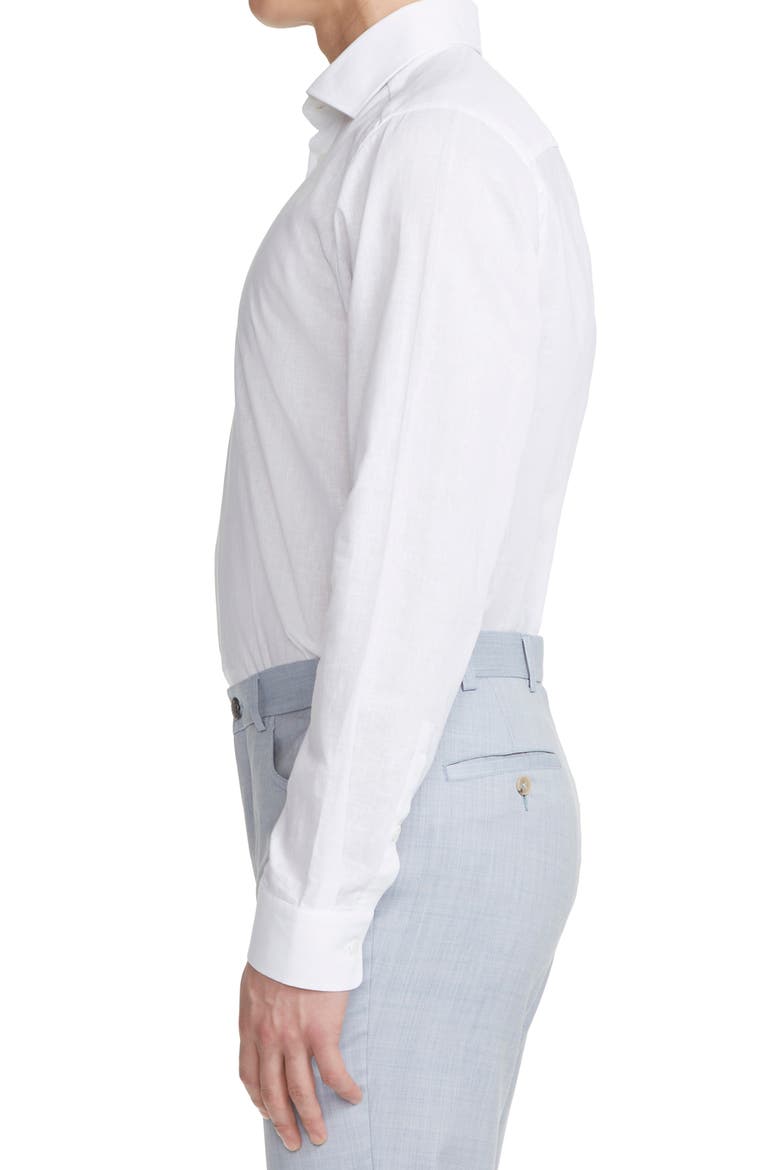 Abbott Contemporary Fit Linen & Cotton Button-Up Shirt, Alternate, color, ECRU