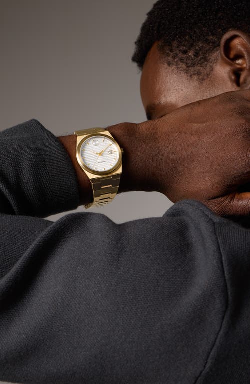 Movado Men's Bold Quest Swiss Automatic Ionic Plated Light Gold Steel Watch, 39mm In White