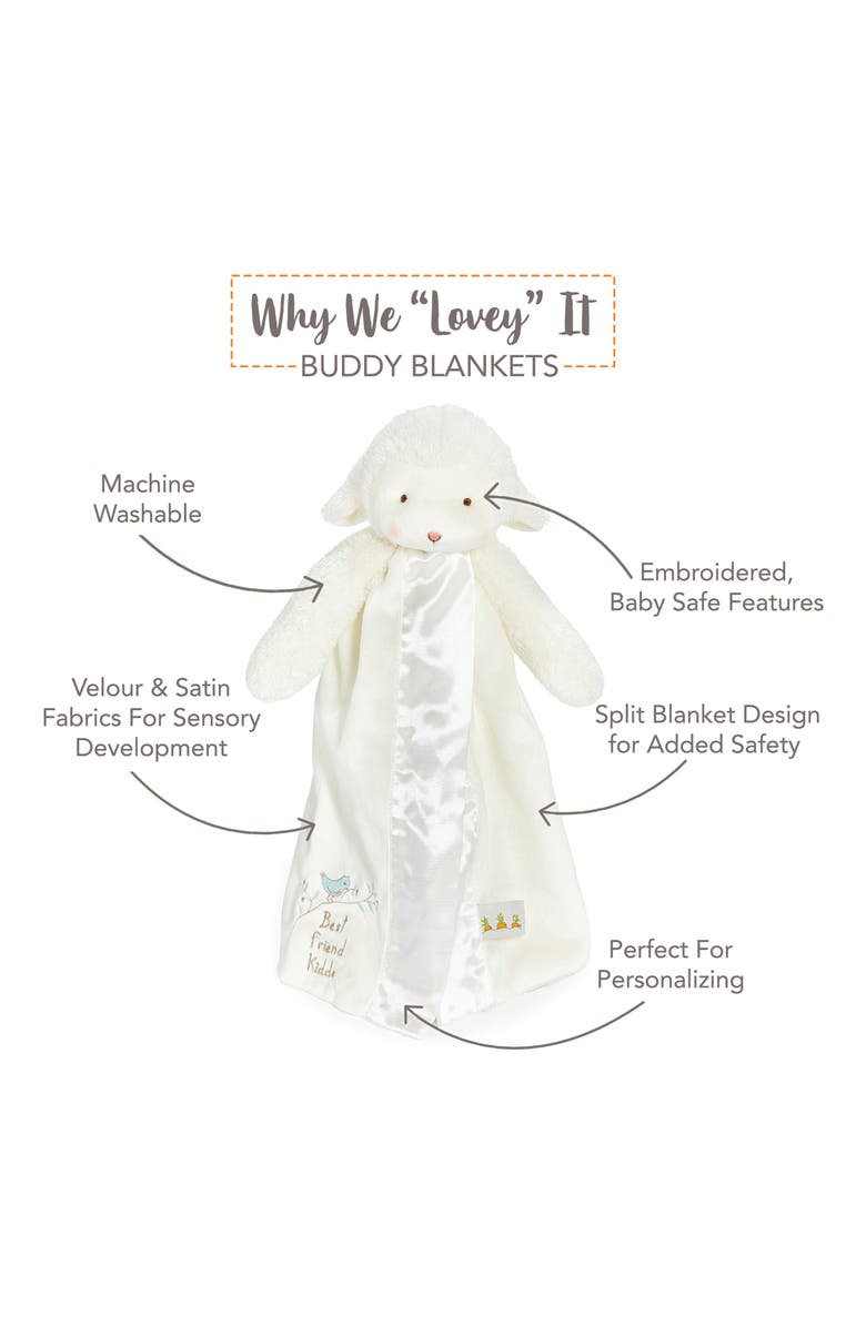 Bunnies by the Bay Kiddo the Lamb Buddy Blanket, Alternate, color, White