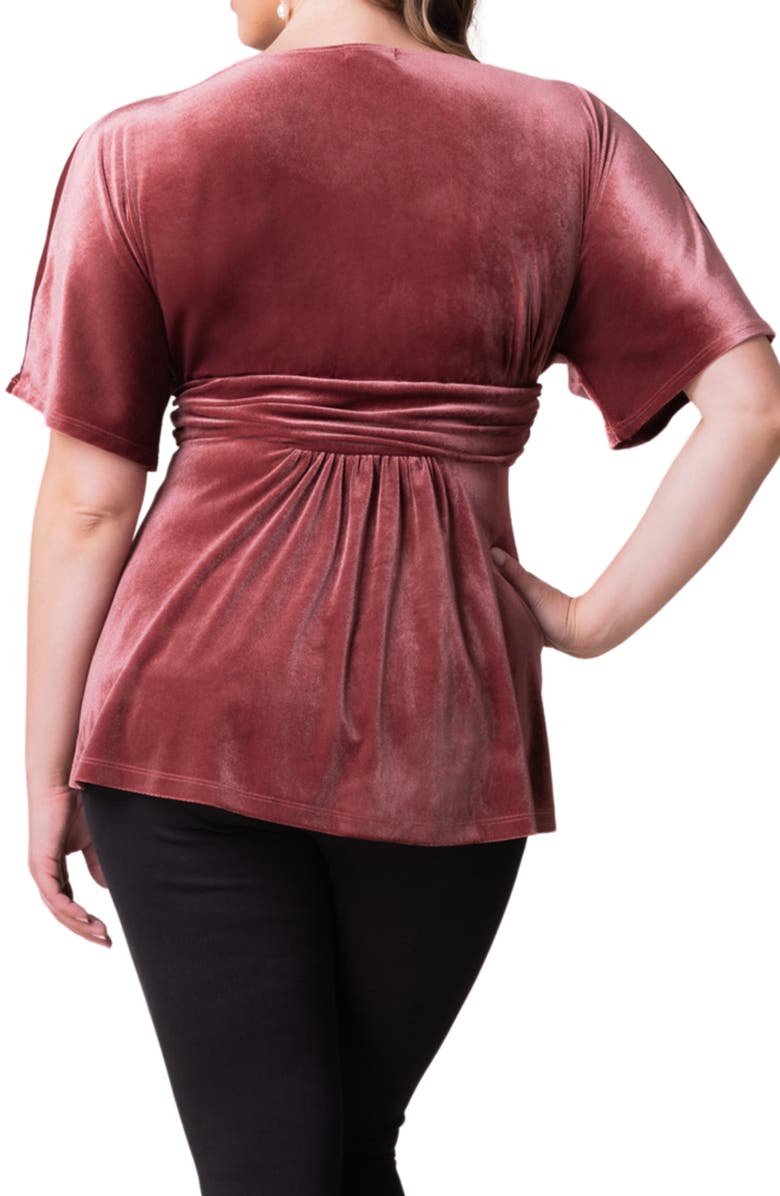 Kiyonna Park Avenue Velvet Top, Alternate, color, Mauve Rose