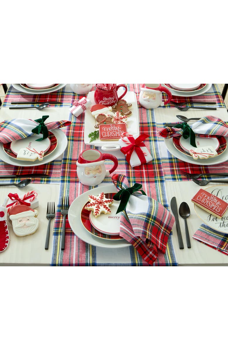 Solino Home Linen Placemats - Stewart Plaid, 14" x 19" Inch, Alternate, color, White