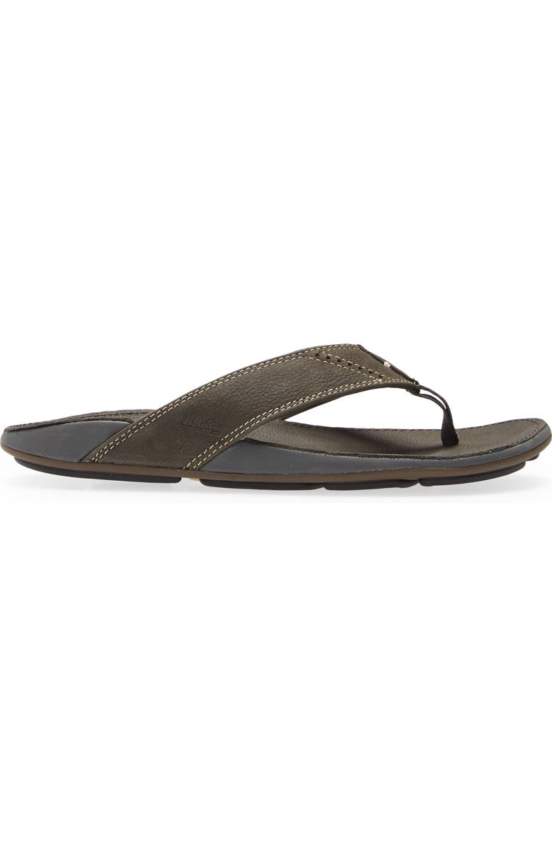 OluKai 'Nui' Leather Flip Flop, Alternate, color,