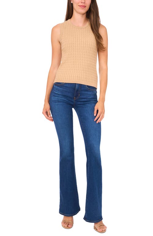 Halogenr Halogen(r) Cable Stitch Cotton Sweater Tank In Blue
