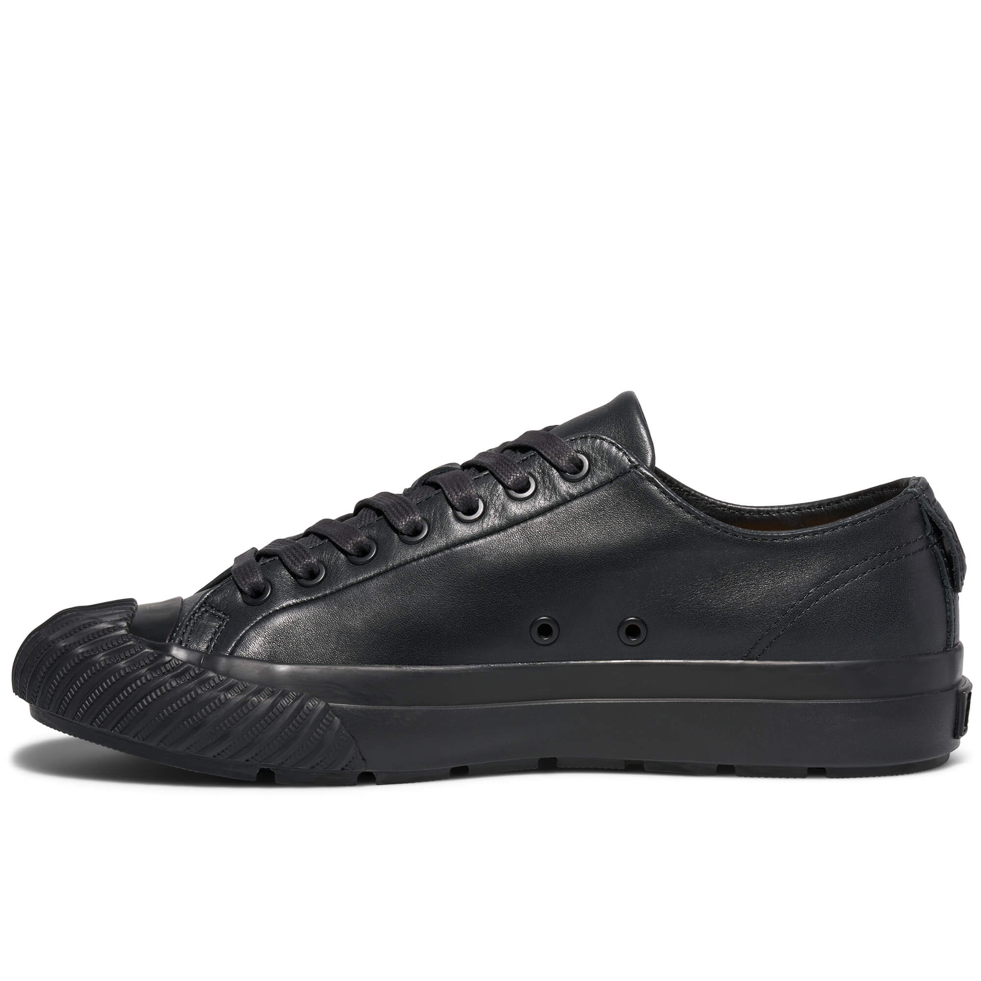 P.F. Flyers Grounder Leather Low-Top Sneaker, Alternate, color, Black