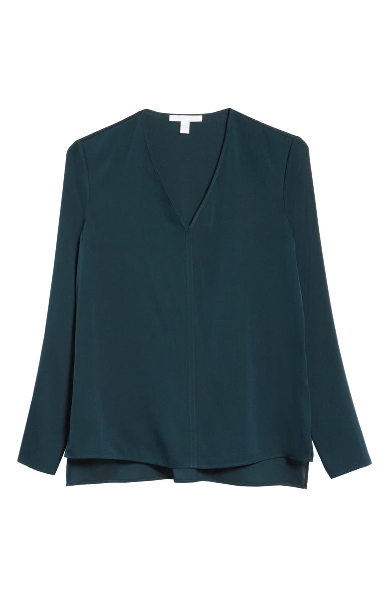 BOSS Ivala V-Neck Stretch Silk Blouse, Alternate, color,