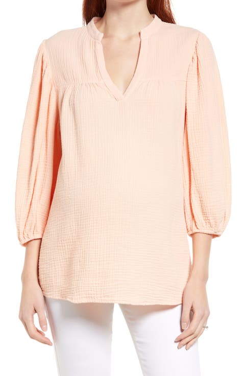 Puff Sleeve Maternity Blouse