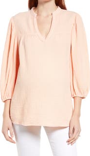 Maternal America Puff Sleeve Maternity Blouse
