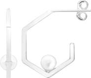 A&M Sterling Silver Hexagon Hoop Earrings