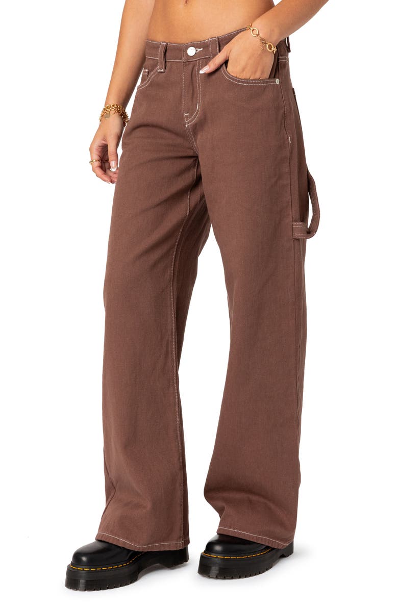 EDIKTED Brenda Wide Leg Carpenter Jeans, Alternate, color, 