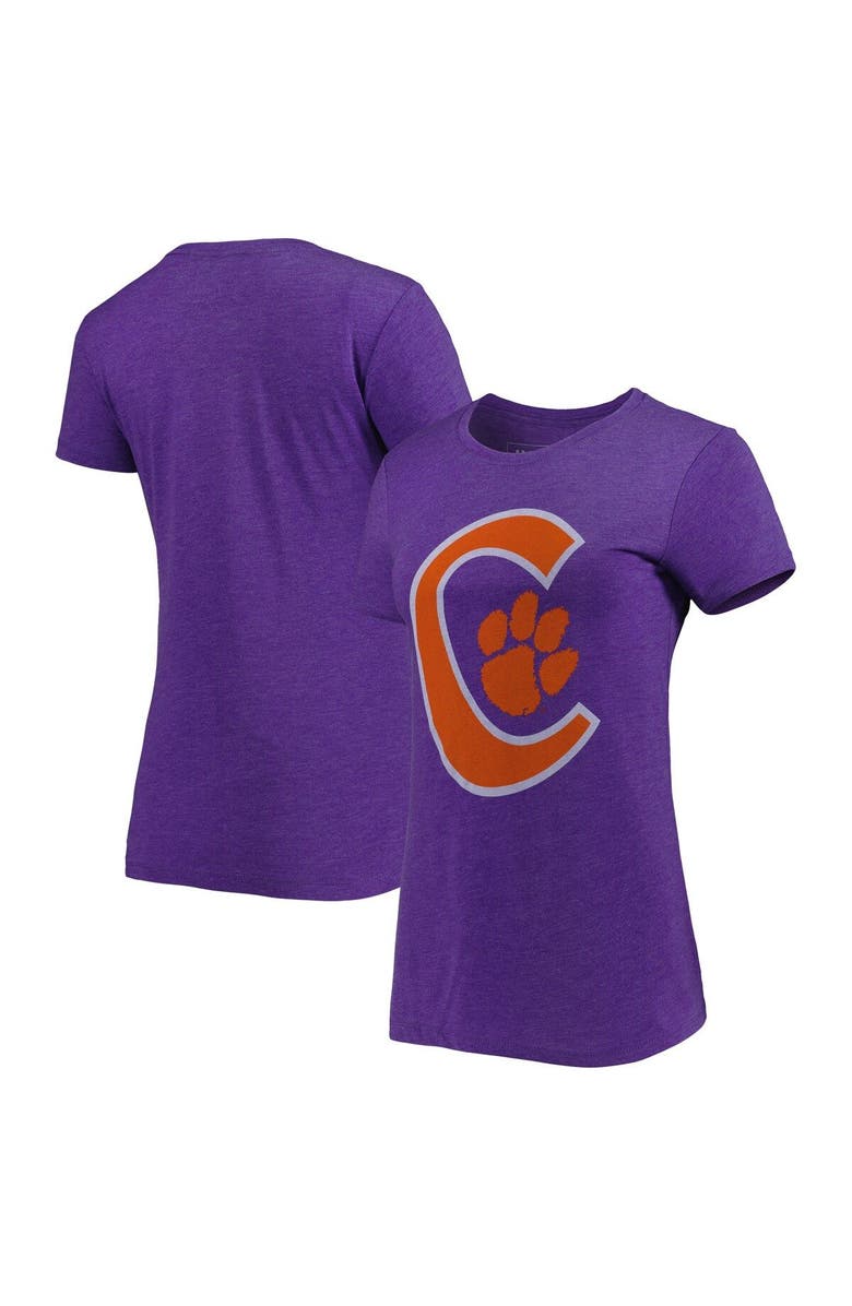 HOMEFIELD Women's Homefield Heathered Purple Clemson Tigers Vintage Tri-Blend T-Shirt, Main, color, 