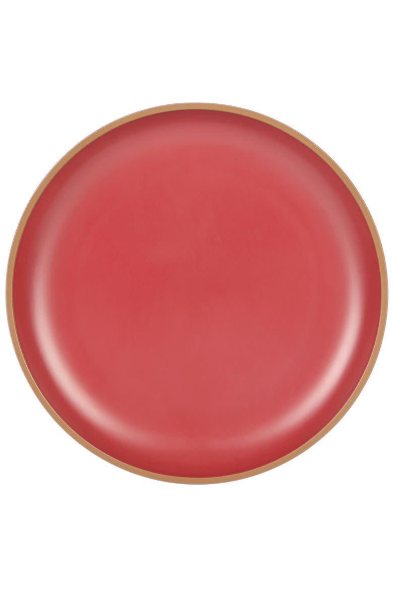 Rockabye 12 Piece Double Bowl Malemine Dinnerware Set, Alternate, color, Red