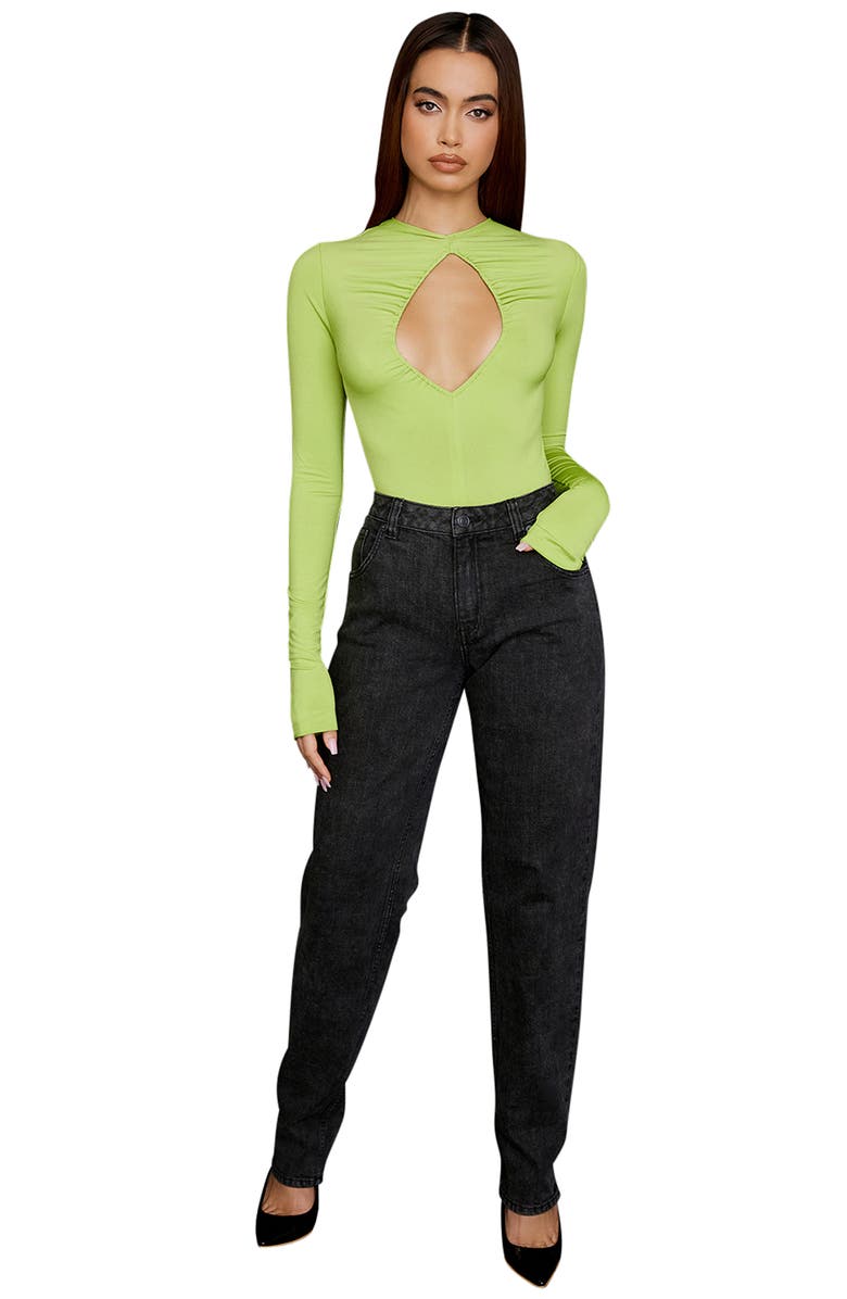 HOUSE OF CB Estrelle Cutout Bodysuit, Alternate, color, 