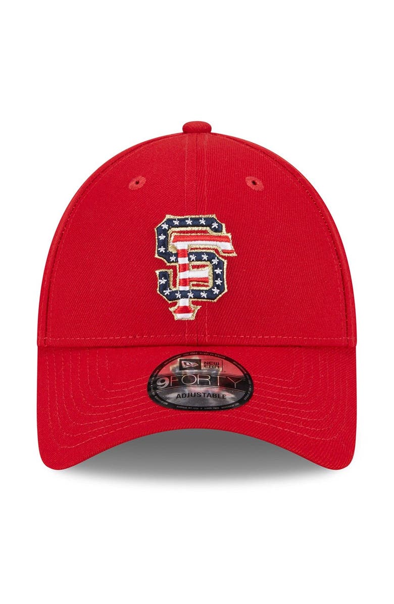 New Era Men's New Era  Red San Francisco Giants 2023 Fourth of July 9FORTY Adjustable Hat, Alternate, color, Red