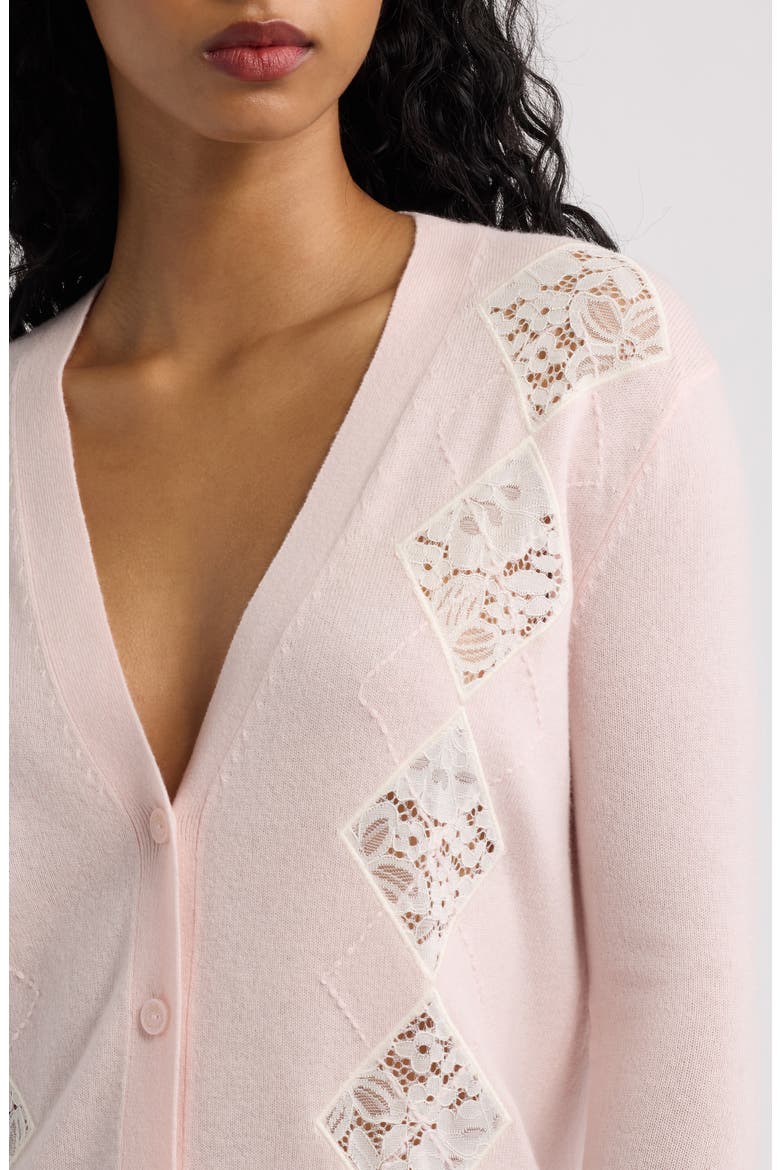 Ismeria Argyle Lace Trim Cardigan, Alternate, color, SPICED QUARTZ