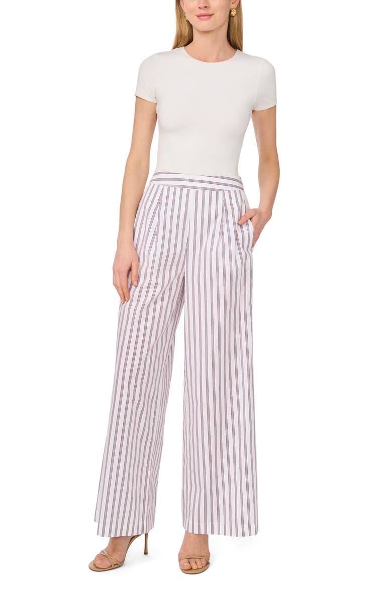 Pinstriped Wide Leg Pants, Alternate, color, CRISP MERLOT