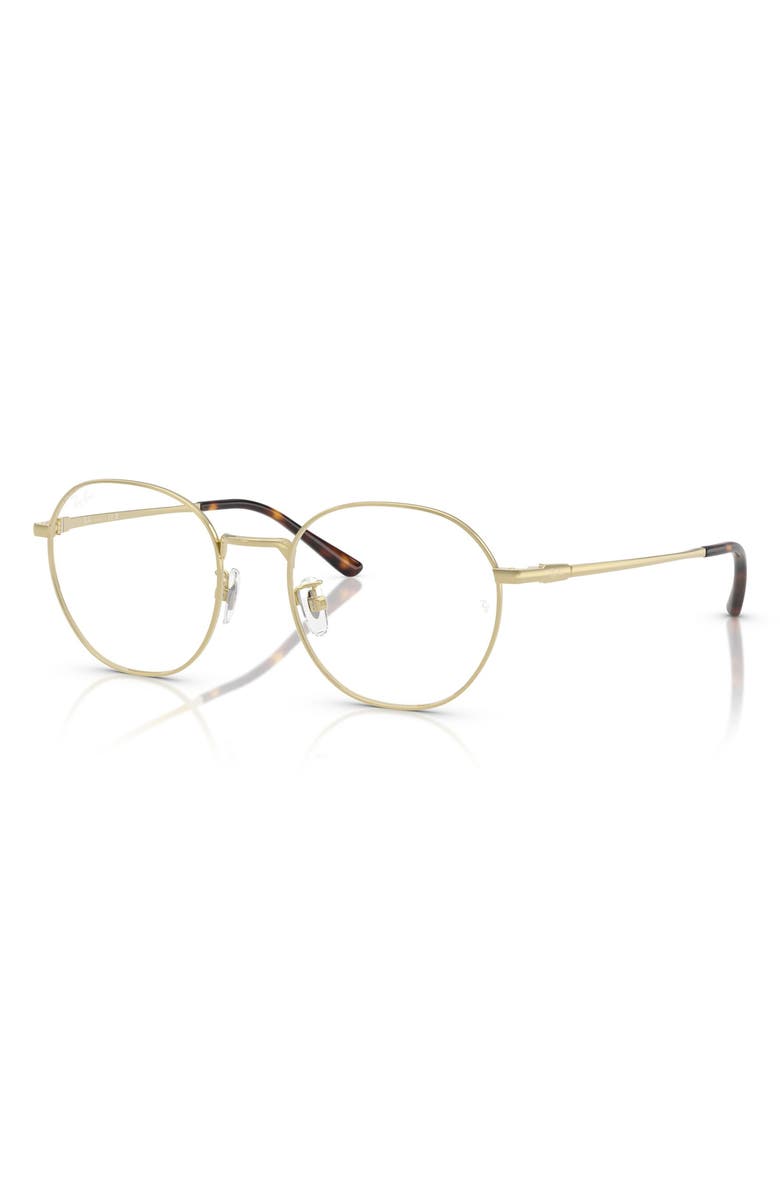Ray-Ban 52mm Square Optical Glasses, Alternate, color, Pale Gold