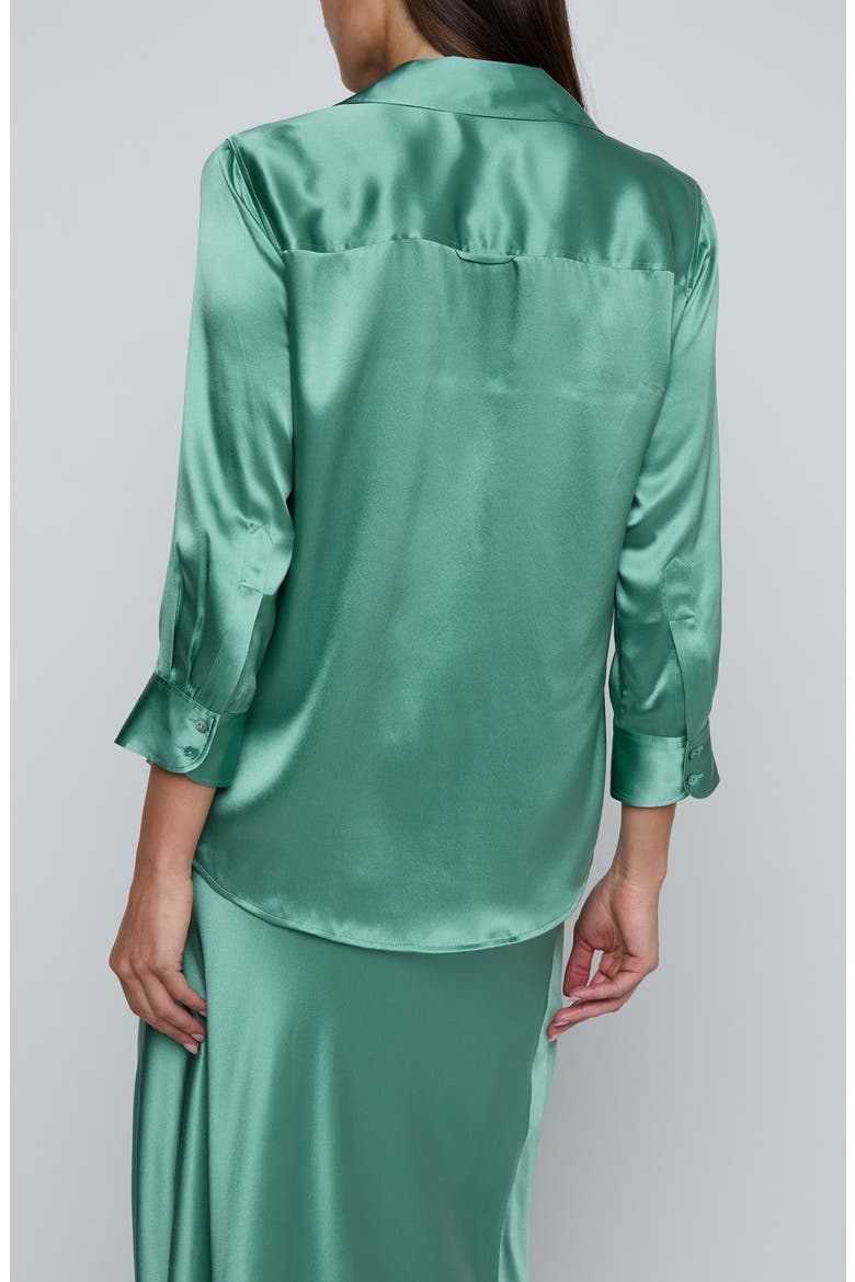 Dani Silk Charmeuse Blouse, Alternate, color, MALACHITE GREEN