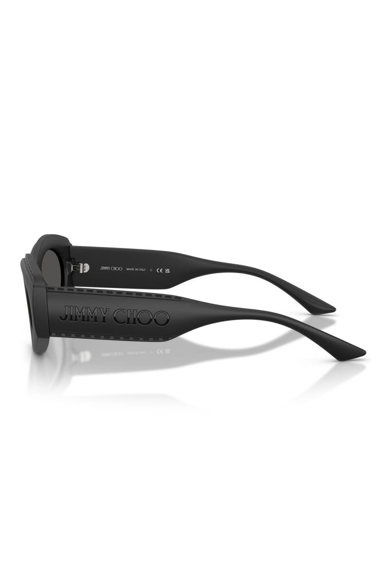 54mm Oval Sunglasses, Alternate, color, MATTE BLACK / DARK GREY