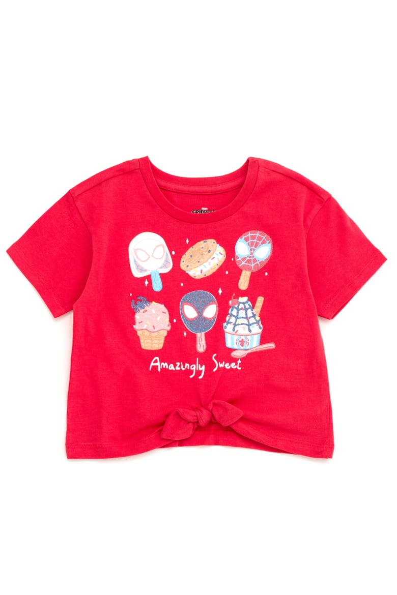Spider-Man T-Shirt & Chambray Shorts Set, Alternate, color, Red
