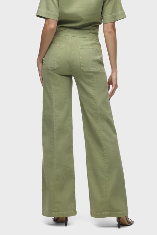 Hudson Jeans Knotted Button Down Shirt In Green