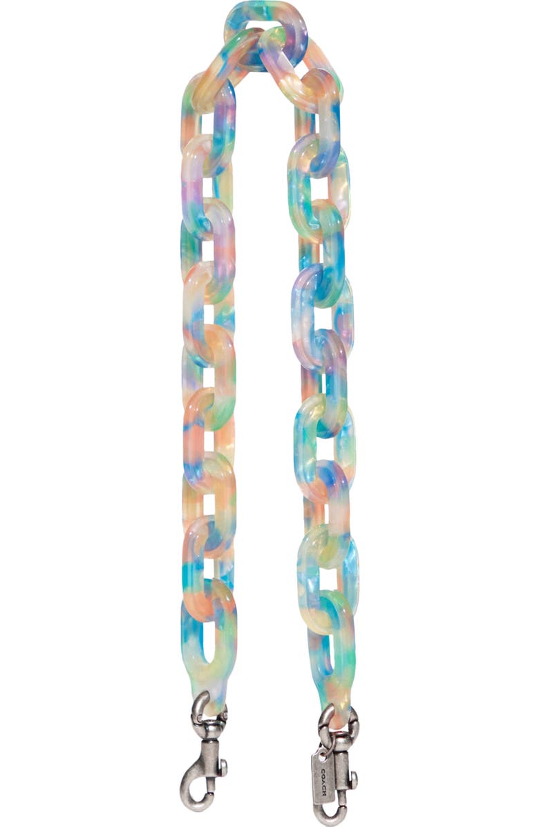 COACH Short Resin Chain Strap, Main, color,