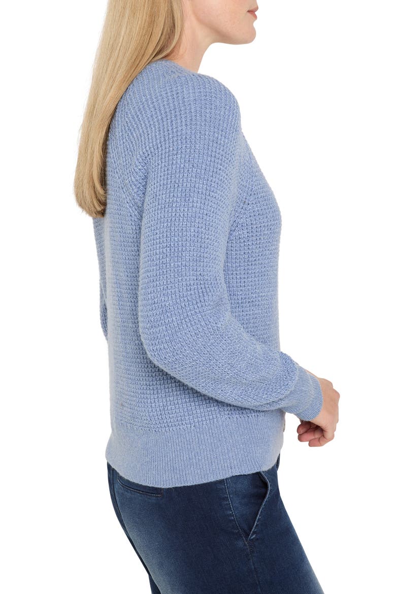 Waffle Stitch Cotton Blend Cardigan, Alternate, color, DUSTY MOONSTONE