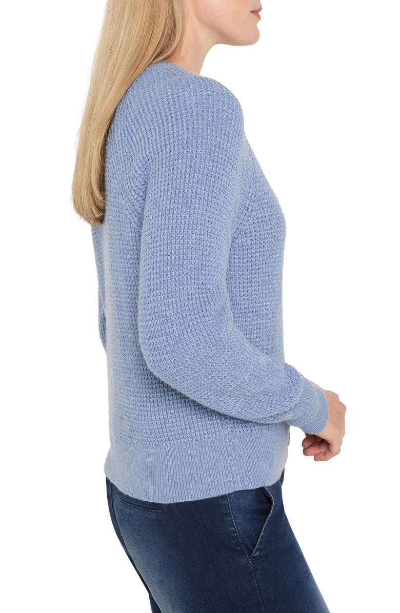 NIC+ZOE Waffle Stitch Cotton Blend Cardigan, Alternate, color, Dusty Moonstone