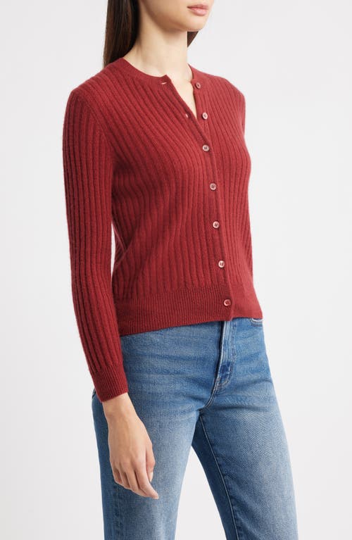 Doen Dôen Danae Rib Cashmere Cardigan In Burgundy