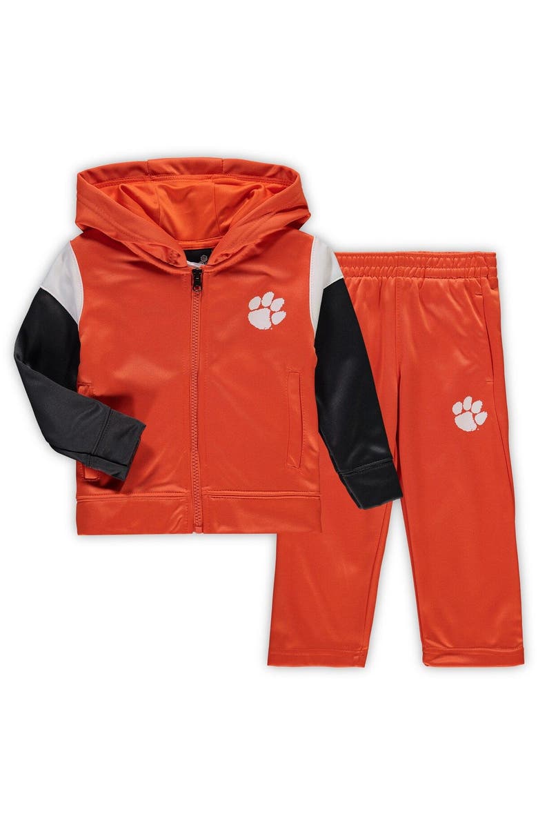 Outerstuff Toddler Orange Clemson Tigers Poly Fleece Full-Zip Hoodie and Pants Set, Main, color, 