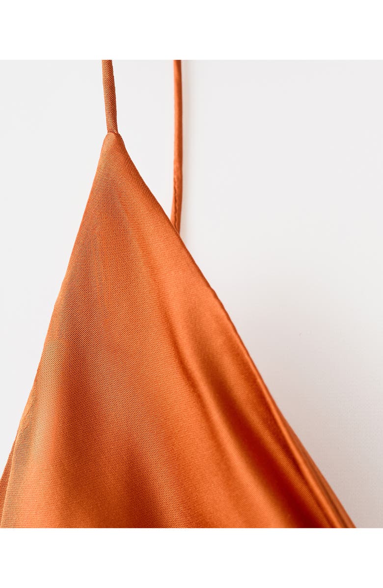 MANGO Vestido Victoria Satin Maxi Dress, Alternate, color, Orange